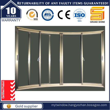 Electrophoresis Champagne Color Single Clear Glass Aluminum Sliding Window